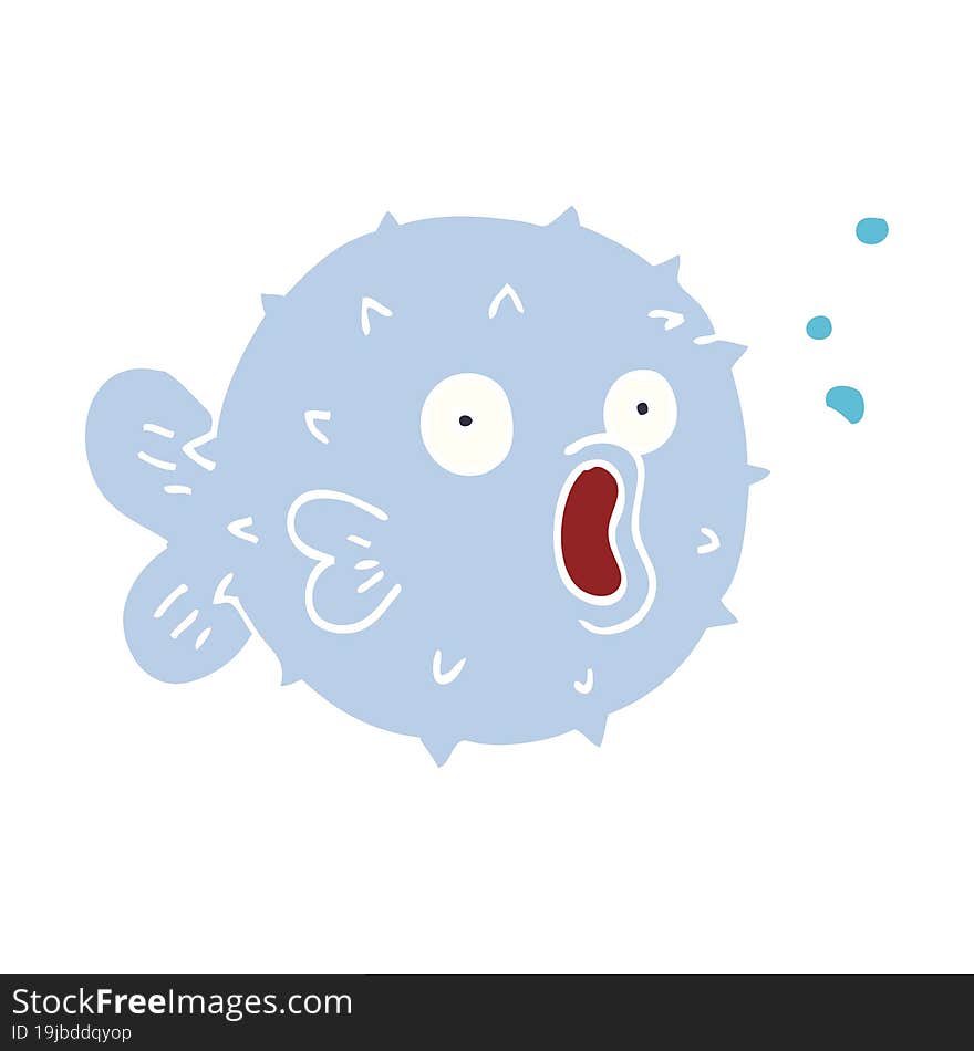 cartoon doodle blow fish