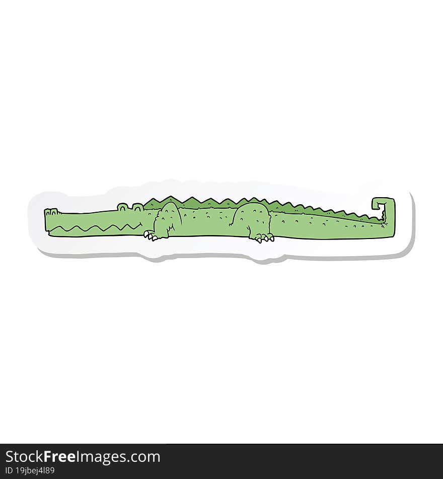 sticker of a cartoon crocodile