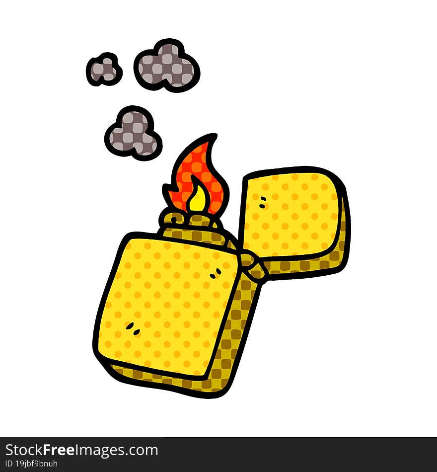 Cartoon Doodle Gold Lighter