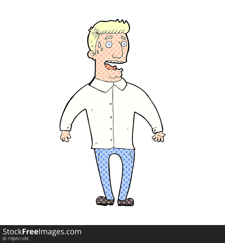 Cartoon Nervous Man