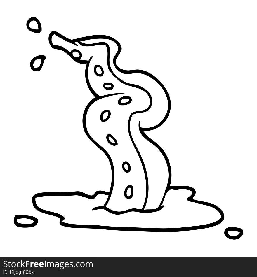 line drawing cartoon spooky tentacle