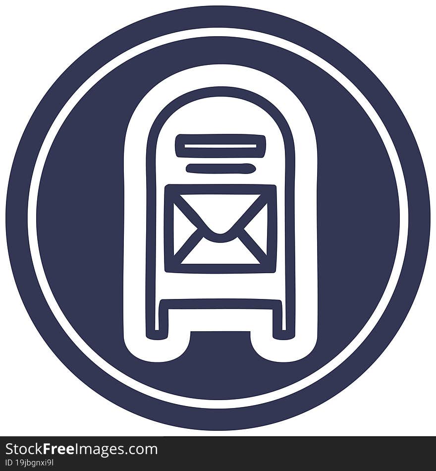 mail box circular icon