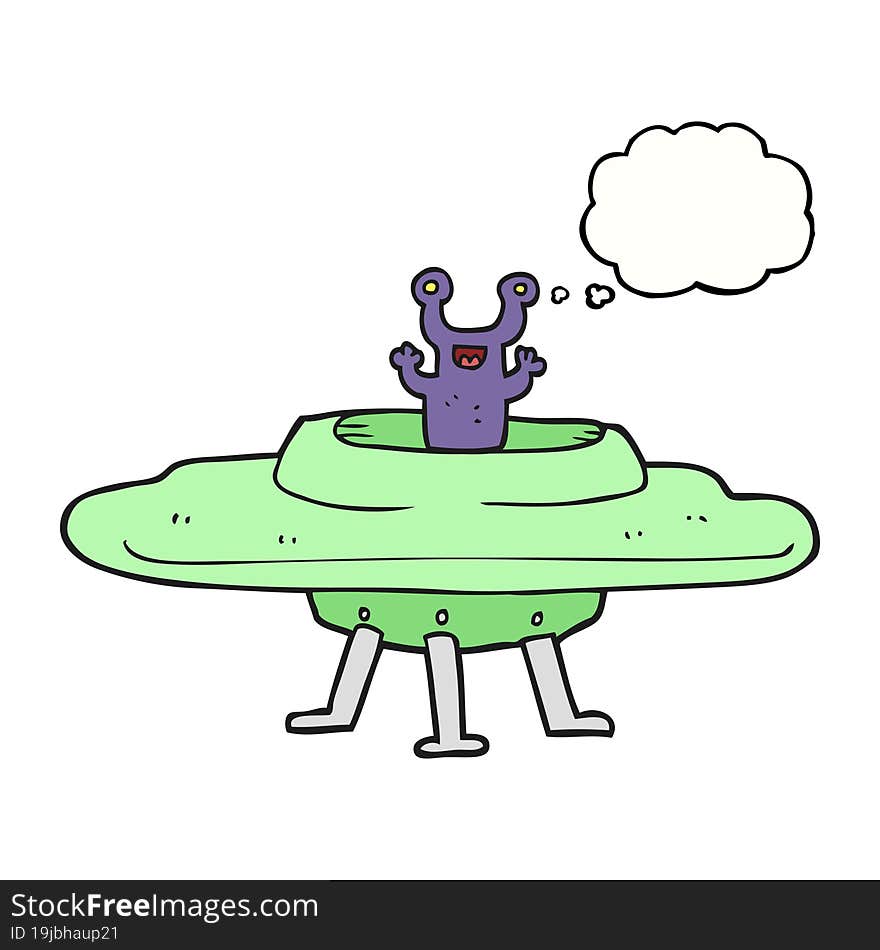 Thought Bubble Cartoon Flying Saucer