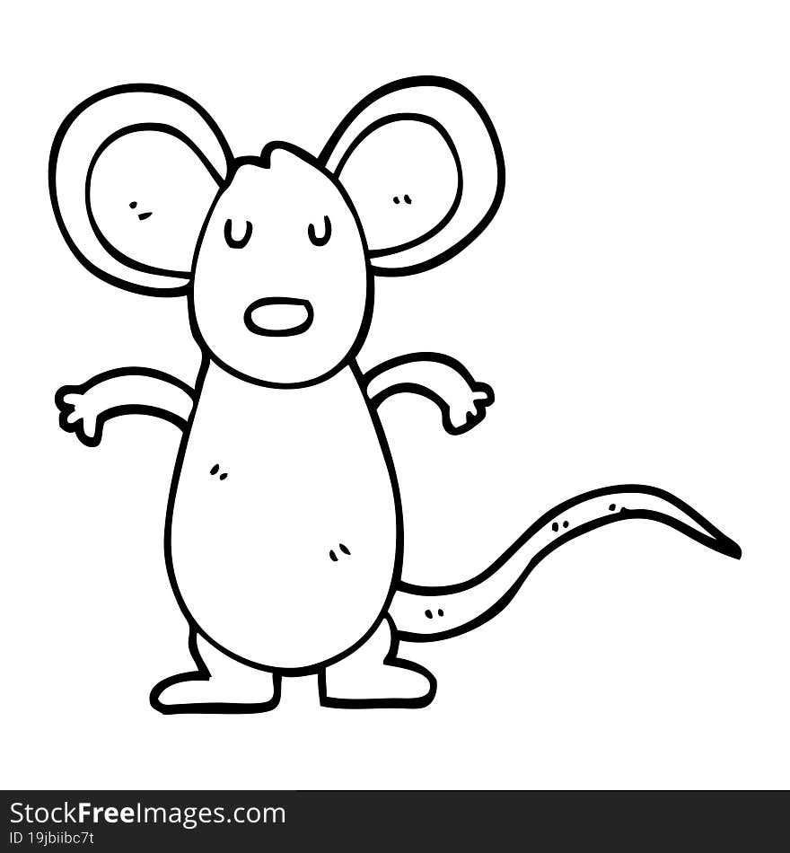 Line Drawing Cartoon Mouse