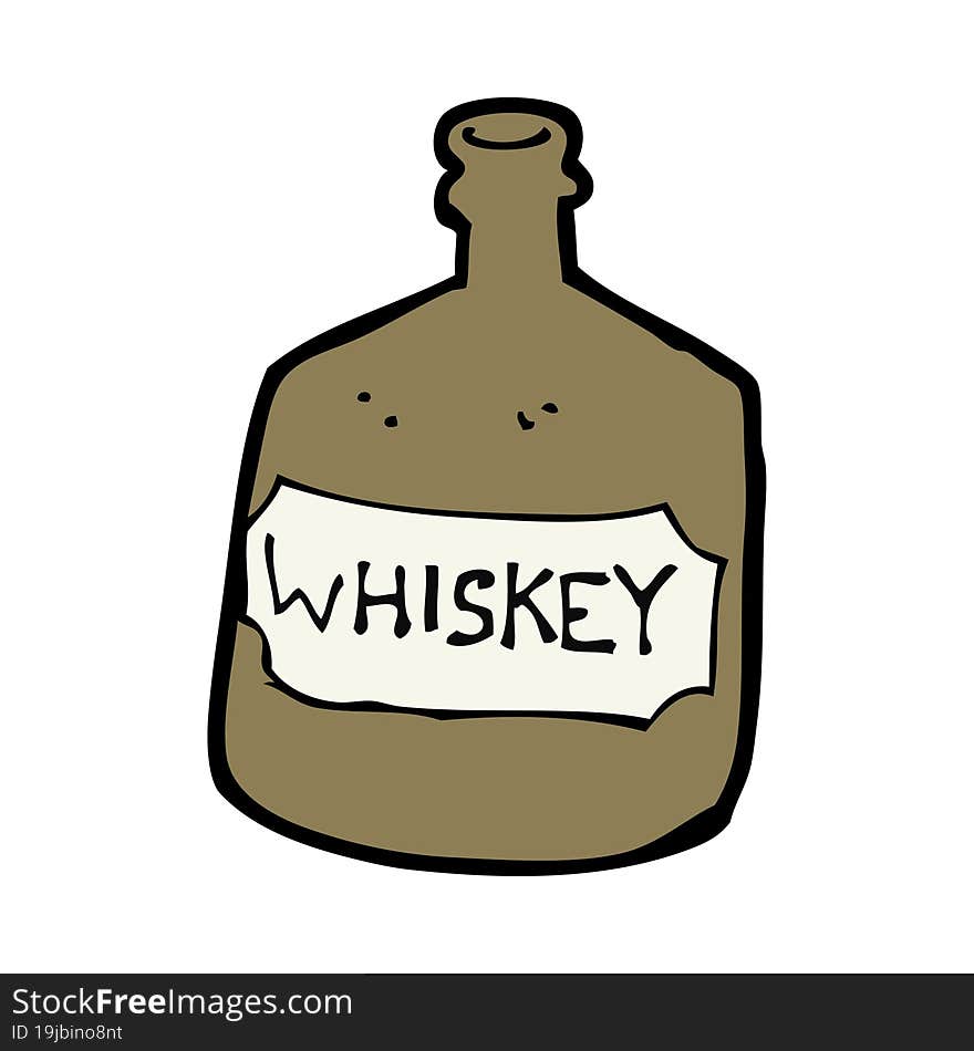 cartoon old whiskey bottle