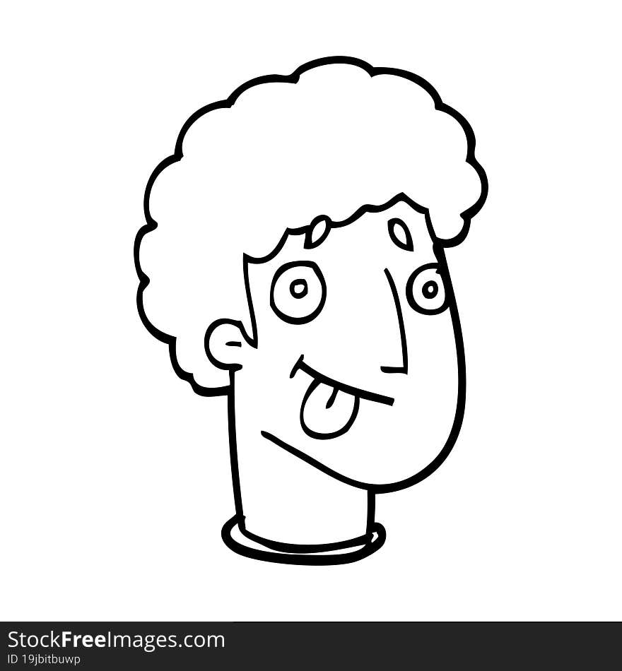 line drawing cartoon male face