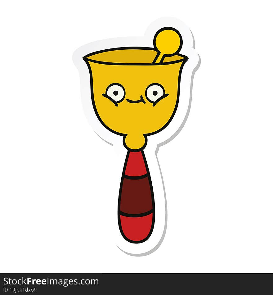 sticker of a cute cartoon school bell