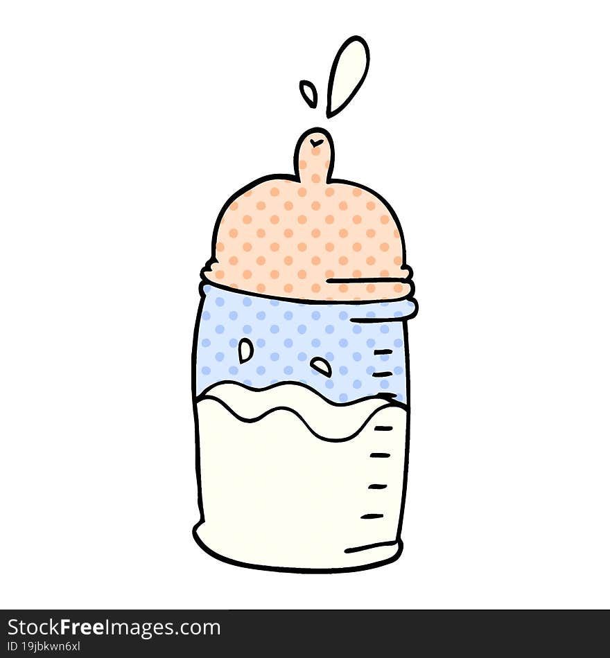 Cartoon Doodle Baby Bottle