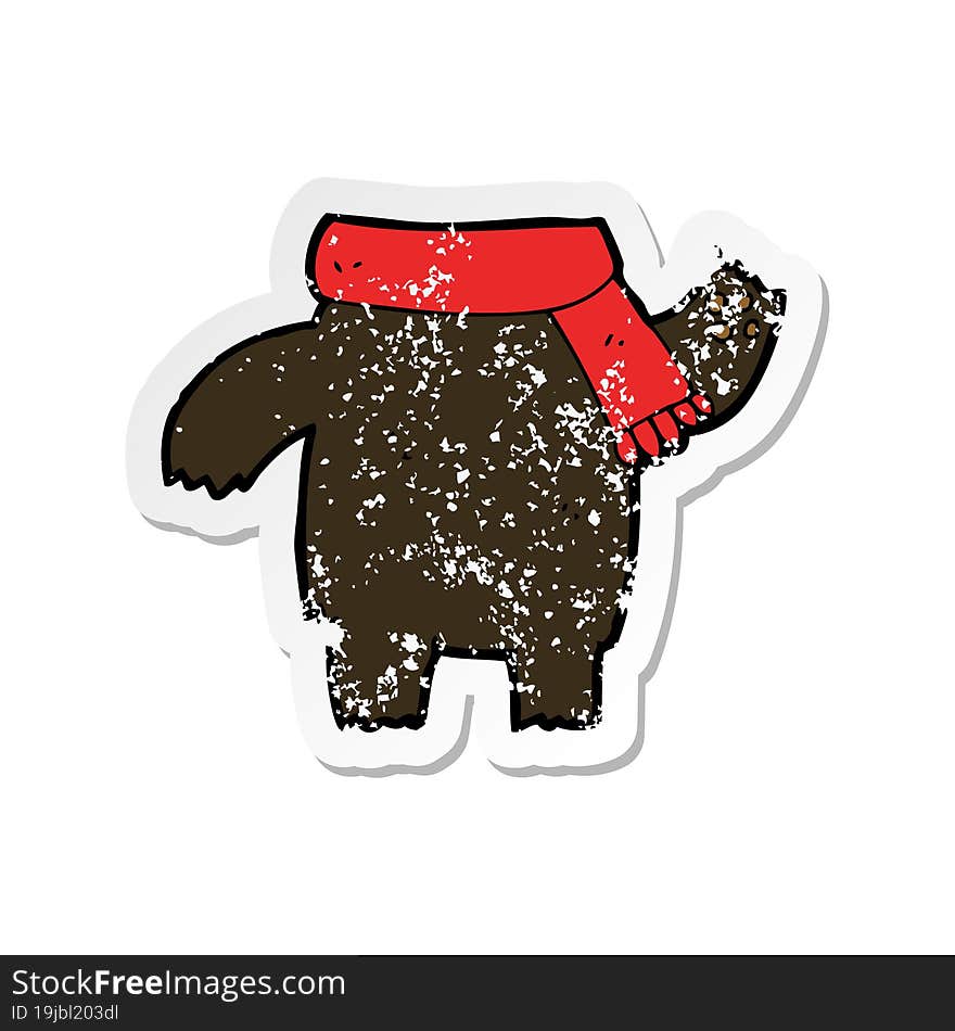 retro distressed sticker of a cartoon teddy bear body