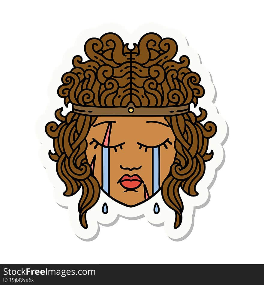 Crying Human Barbarian Sticker