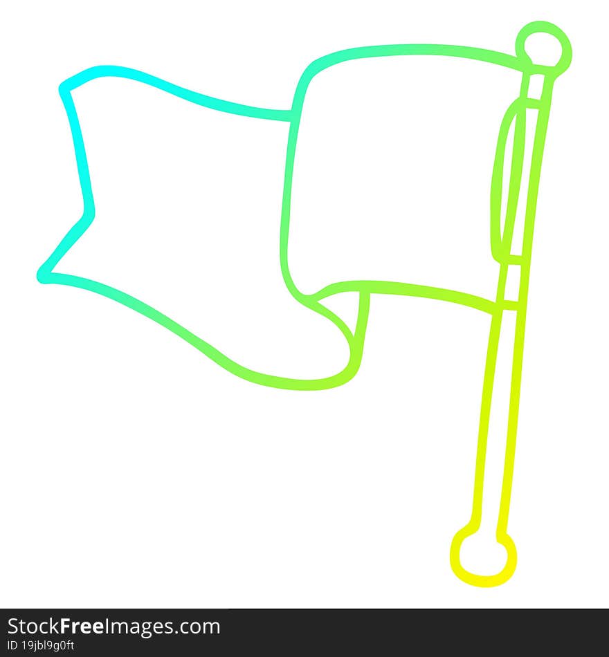 cold gradient line drawing cartoon red flag