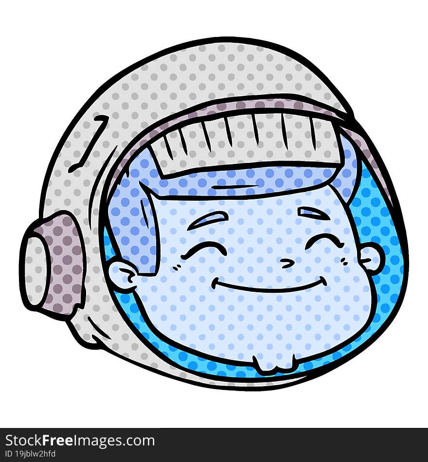 cartoon astronaut face. cartoon astronaut face