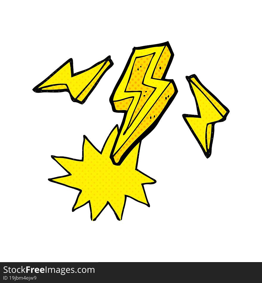 freehand drawn cartoon lightning bolt doodle