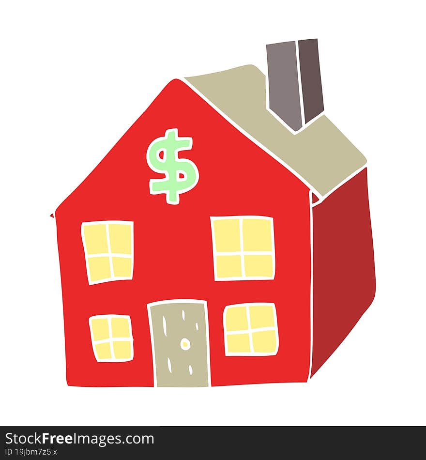 flat color illustration of a cartoon housing market