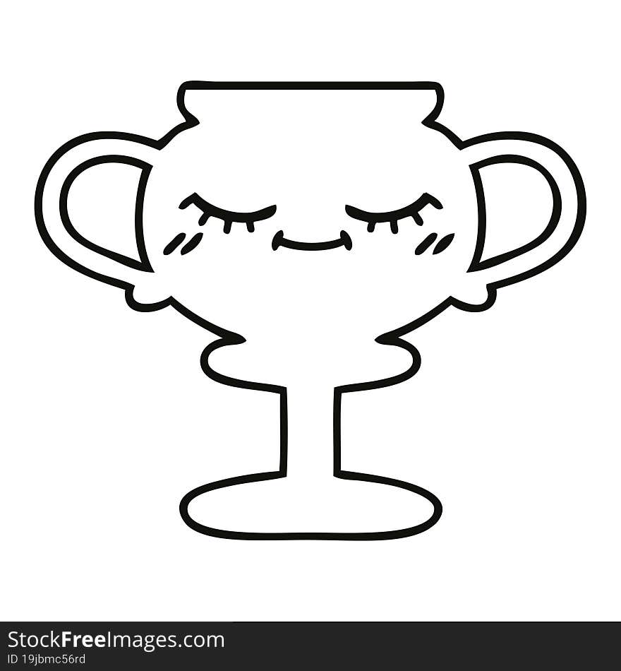 line drawing cartoon trophy