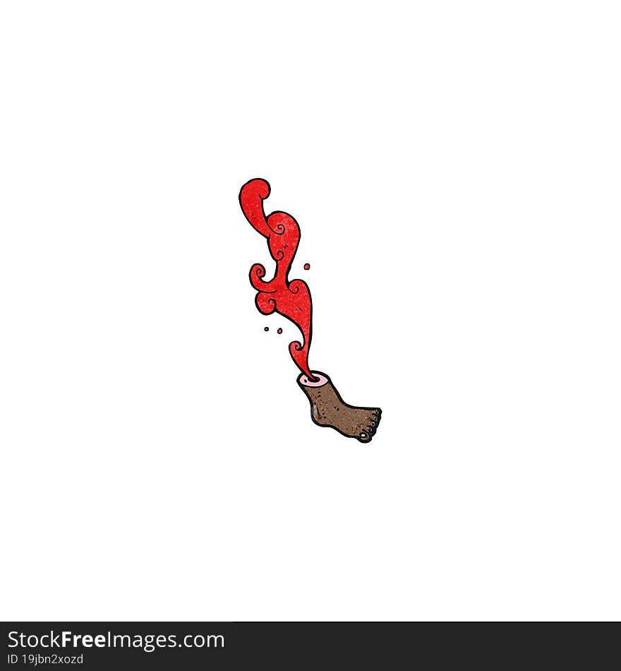 cartoon bloody severed foot