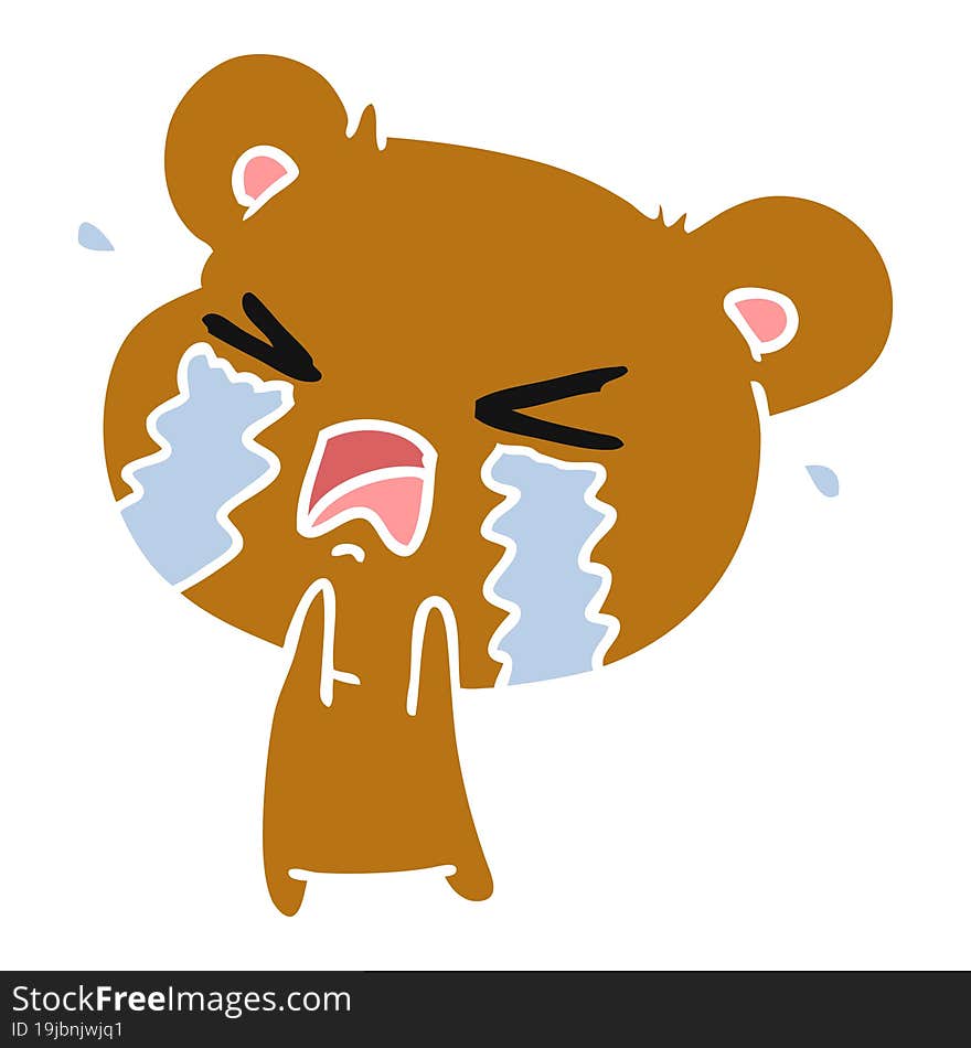 Cartoon Of A Cute Crying Bear