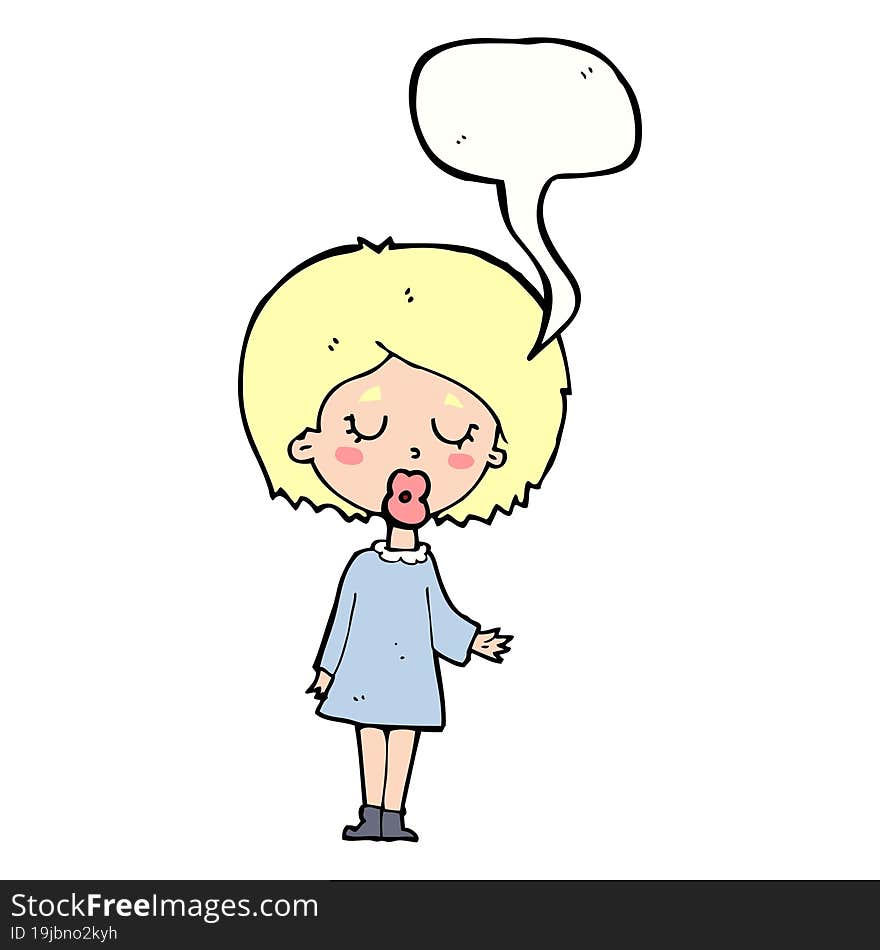 cartoon woman explaining her point with speech bubble