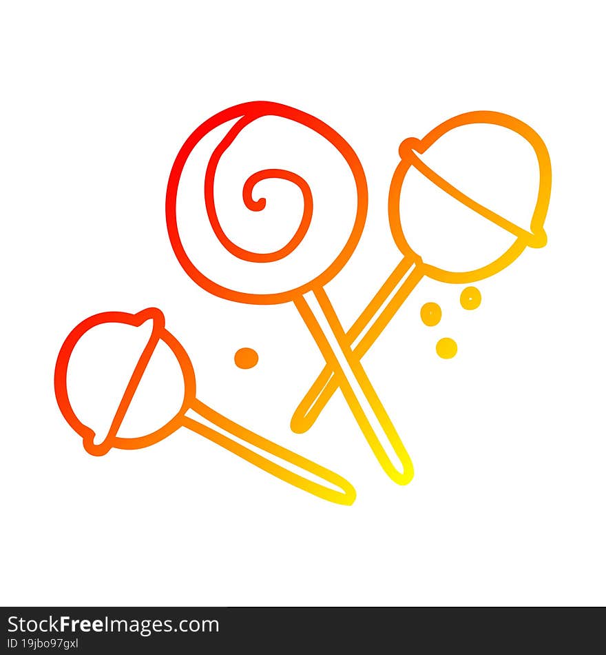 warm gradient line drawing traditional lollipop