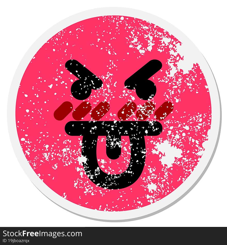 fed up face circular sticker