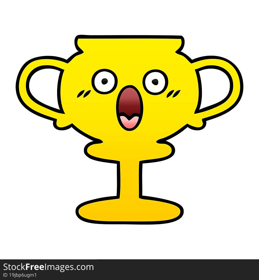 Gradient Shaded Cartoon Trophy