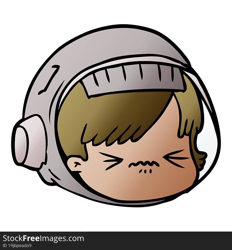 cartoon stressed astronaut face. cartoon stressed astronaut face