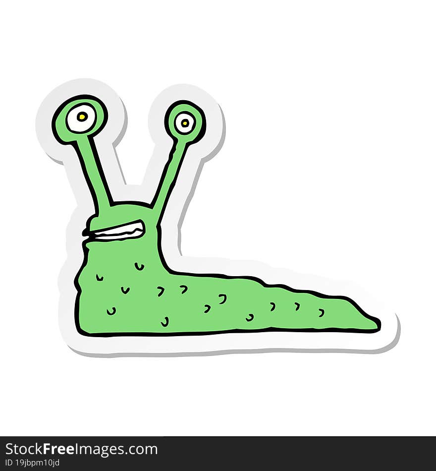 sticker of a cartoon slug