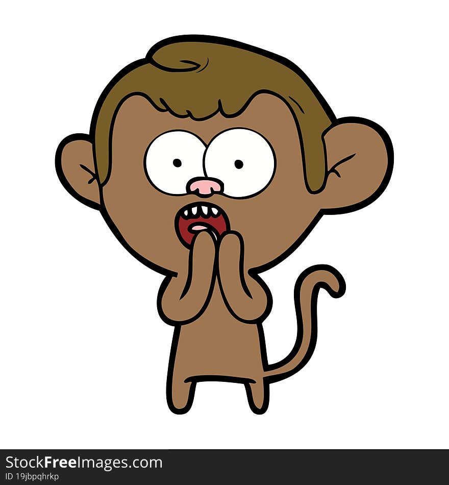 cartoon shocked monkey. cartoon shocked monkey