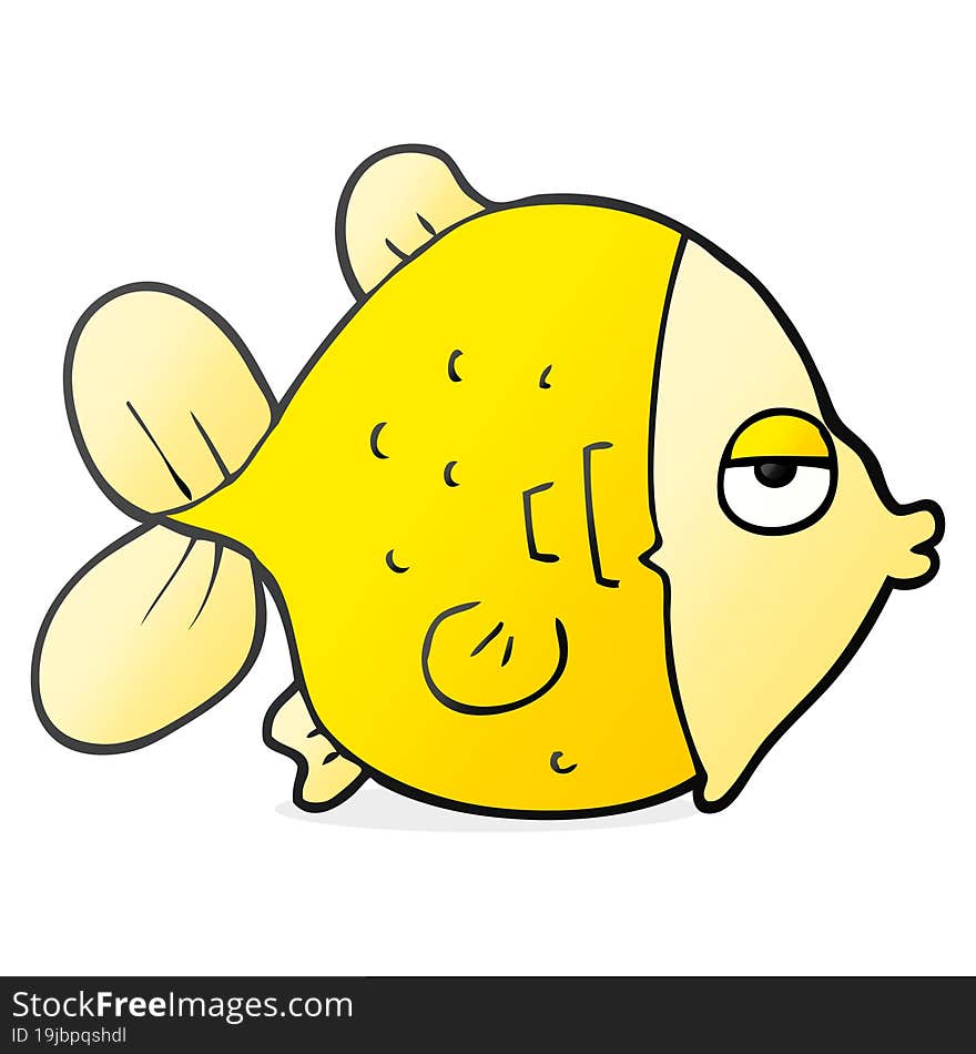 freehand drawn cartoon funny fish