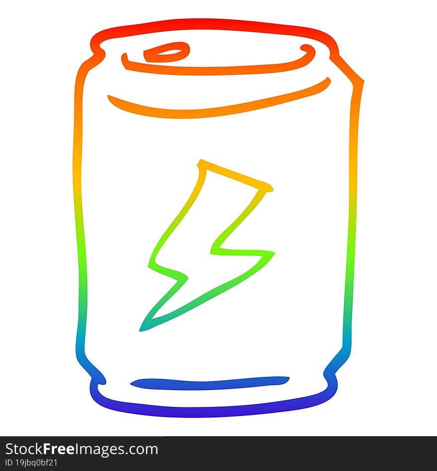 rainbow gradient line drawing cartoon can