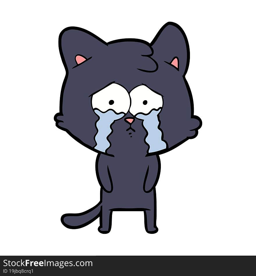 cartoon crying cat. cartoon crying cat