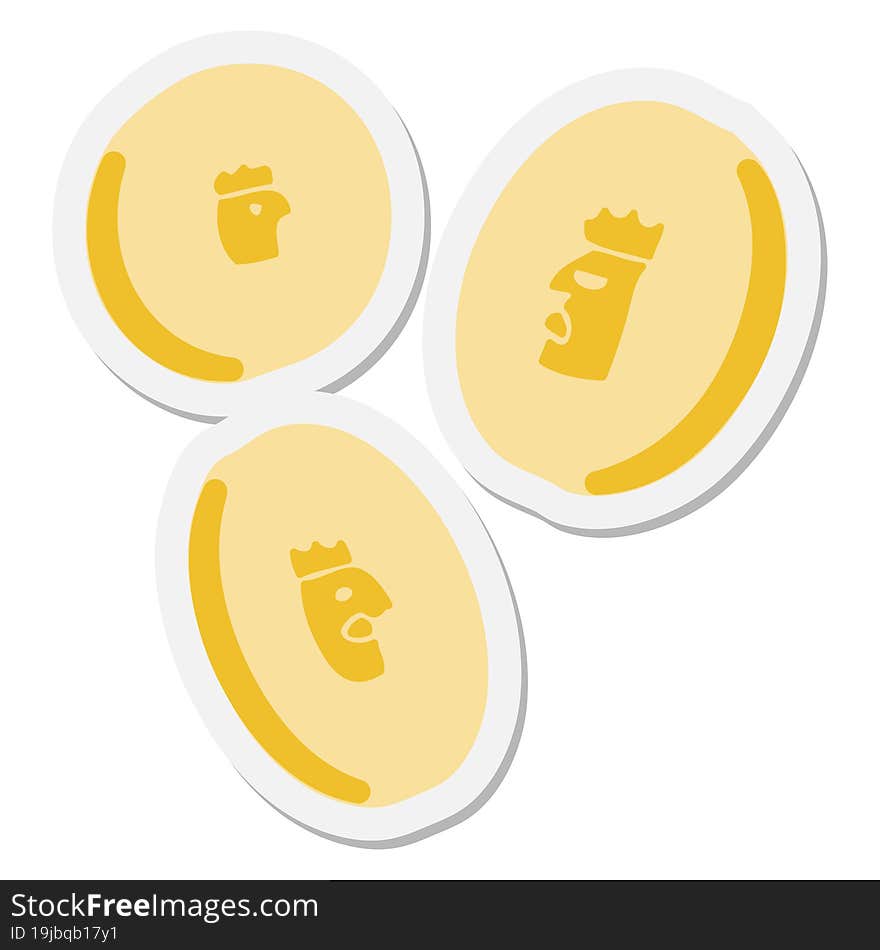 gold coins falling sticker