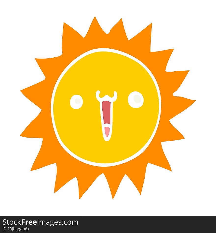 flat color style cartoon sun