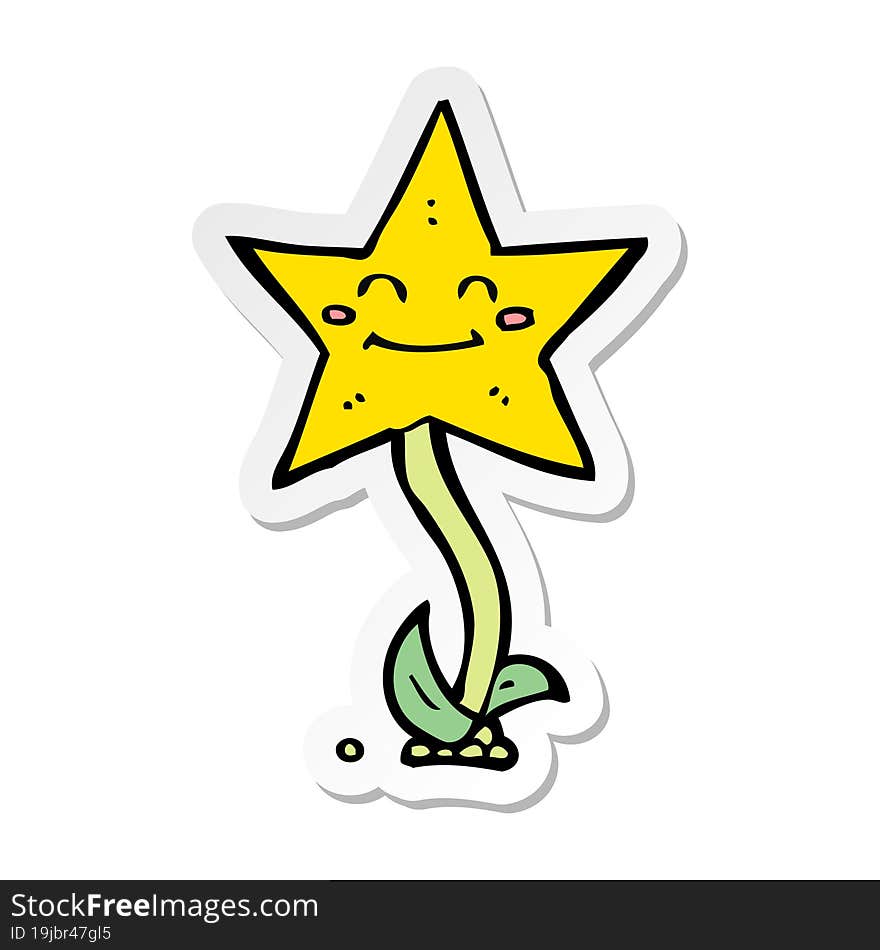 sticker of a cartoon star flower