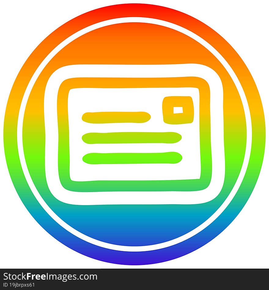 envelope letter circular in rainbow spectrum