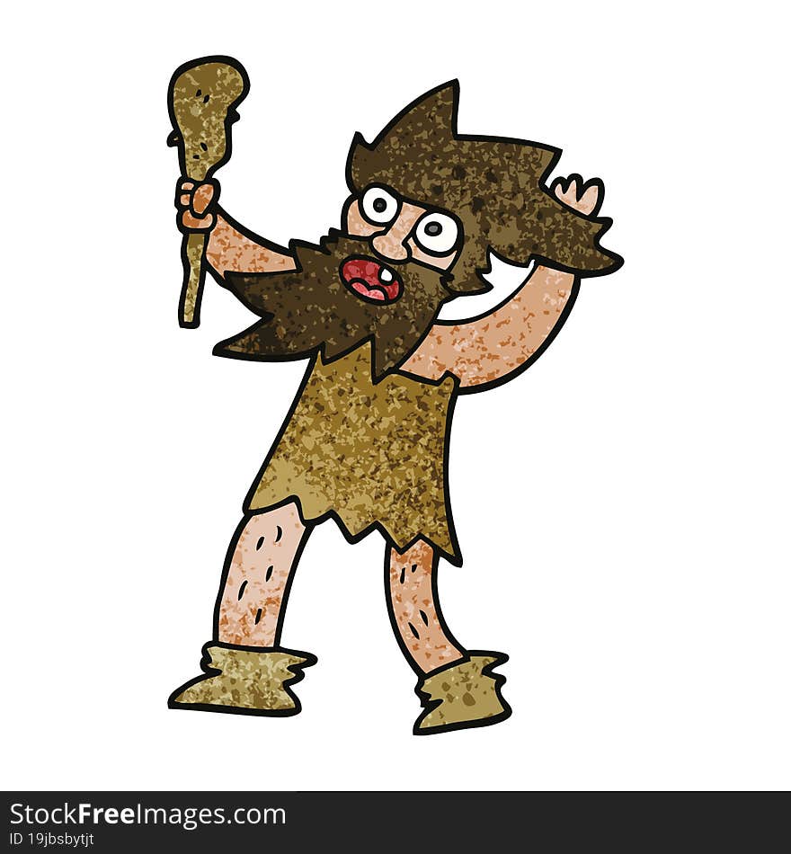 Cartoon Doodle Cave Man