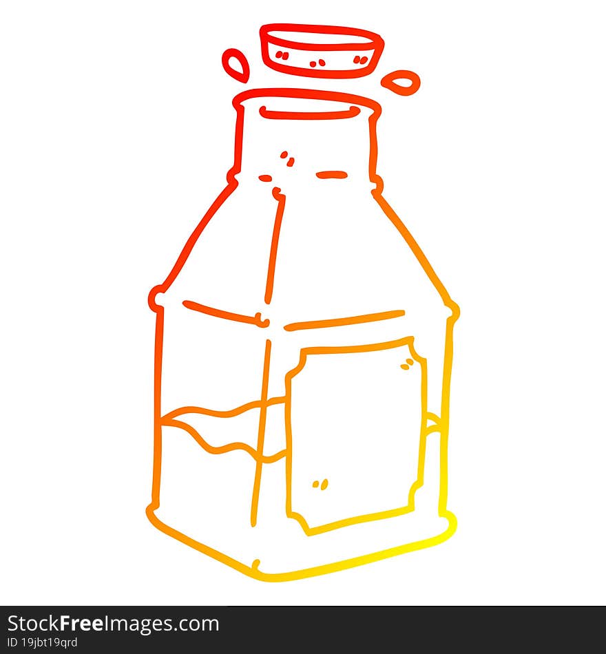 Warm Gradient Line Drawing Cartoon Drink In Decanter