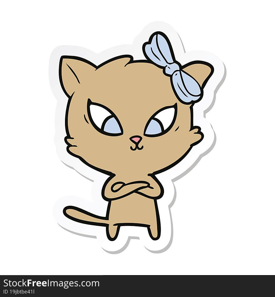 sticker of a cartoon cat