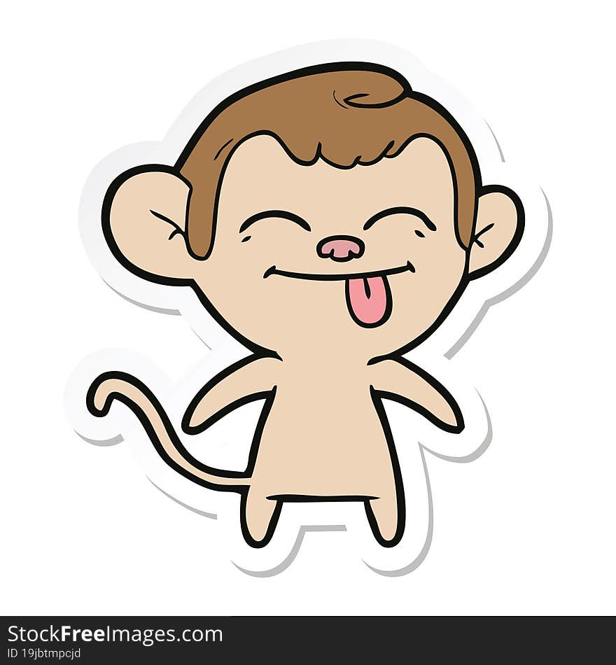 sticker of a funny cartoon monkey