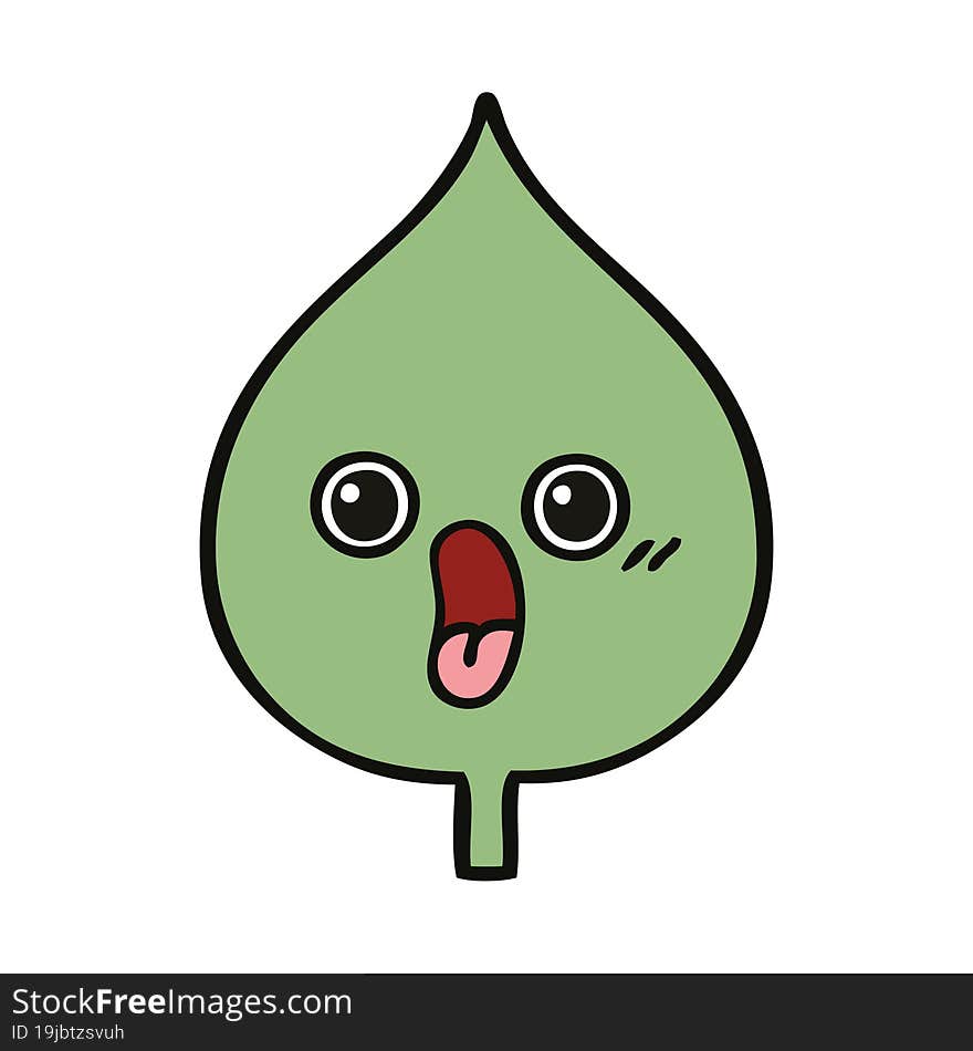 cute cartoon of a expressional leaf