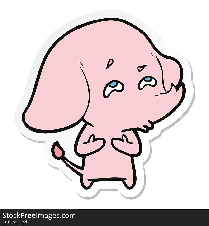 sticker of a cartoon elephant remembering