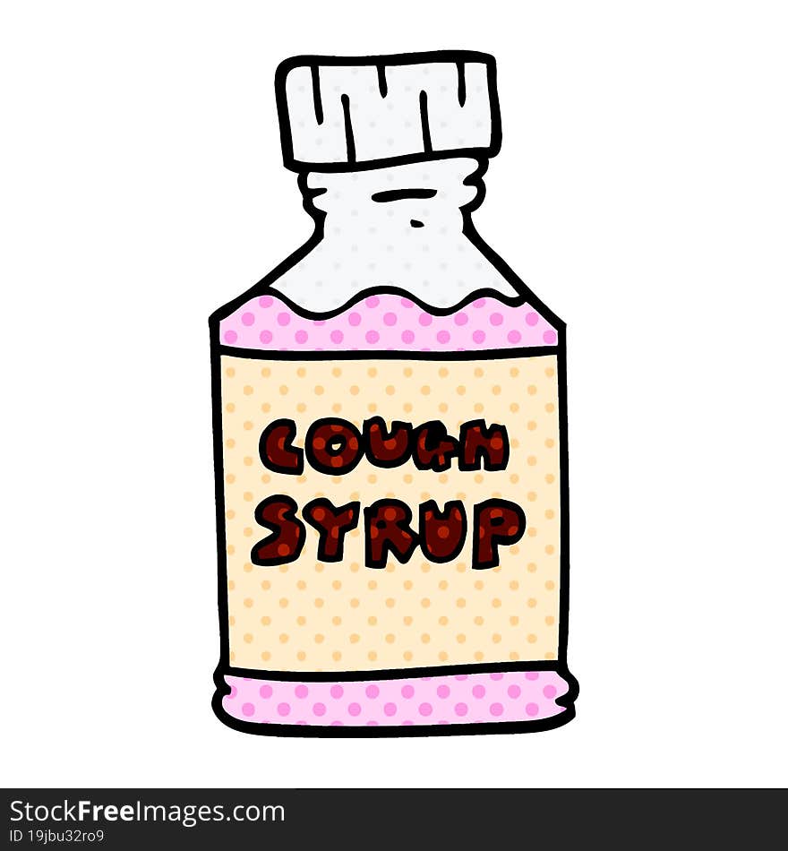 Cartoon Doodle Cough Syrup