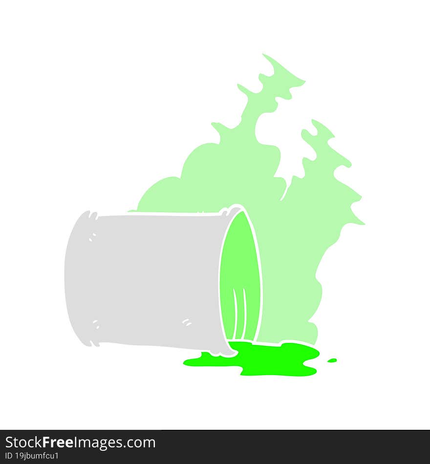 Flat Color Illustration Of A Cartoon Spilled Chemicals