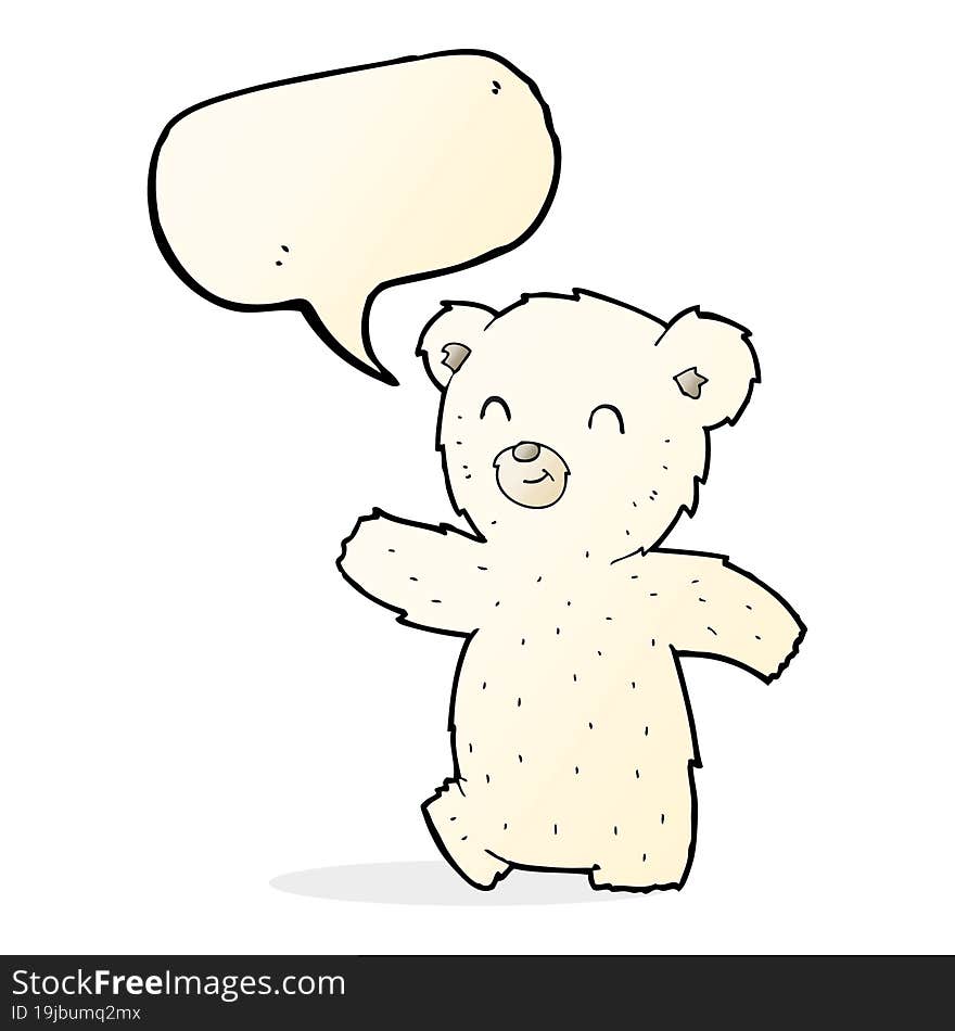 cute cartoon polar bear with speech bubble