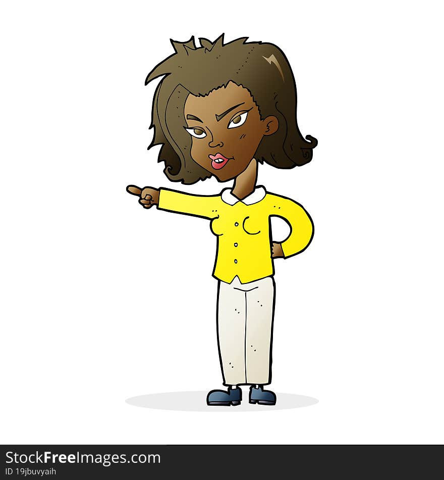 cartoon woman pointing