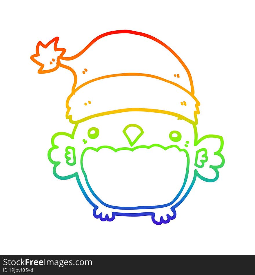 rainbow gradient line drawing cute christmas owl