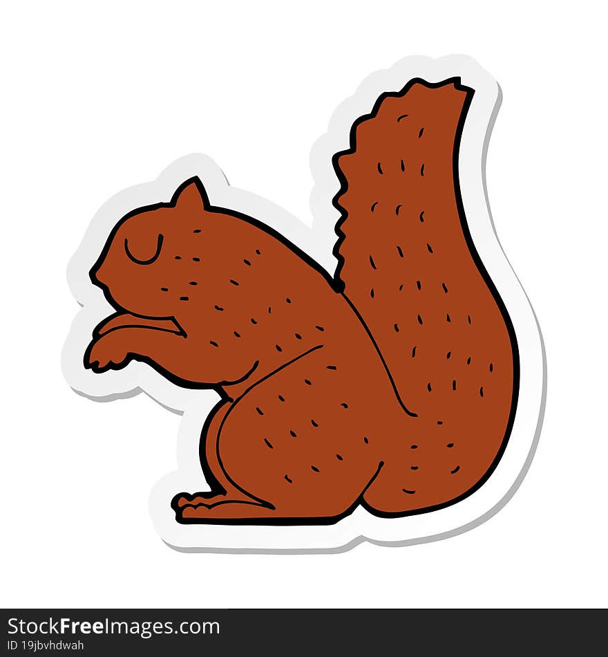 sticker of a cartoon squirrel