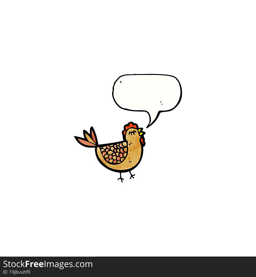 Chicken With Speech Bubble Cartoon