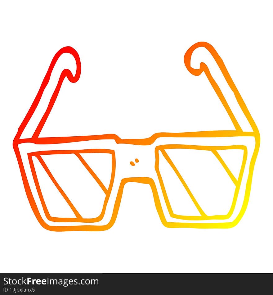 warm gradient line drawing cartoon glasses