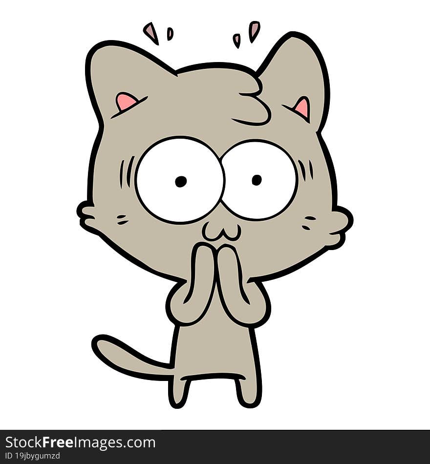 cartoon surprised cat. cartoon surprised cat